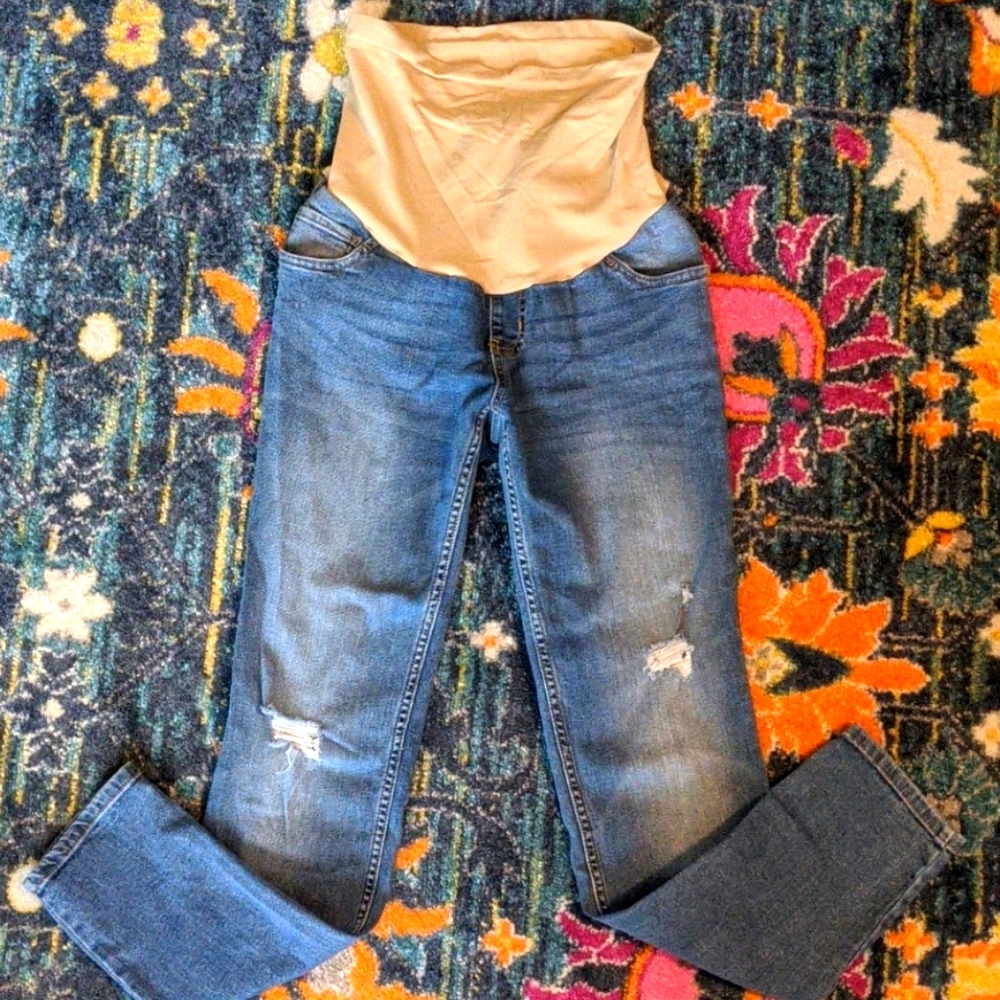 Oh Baby Motherhood Distressed Jean Maternity Pants
